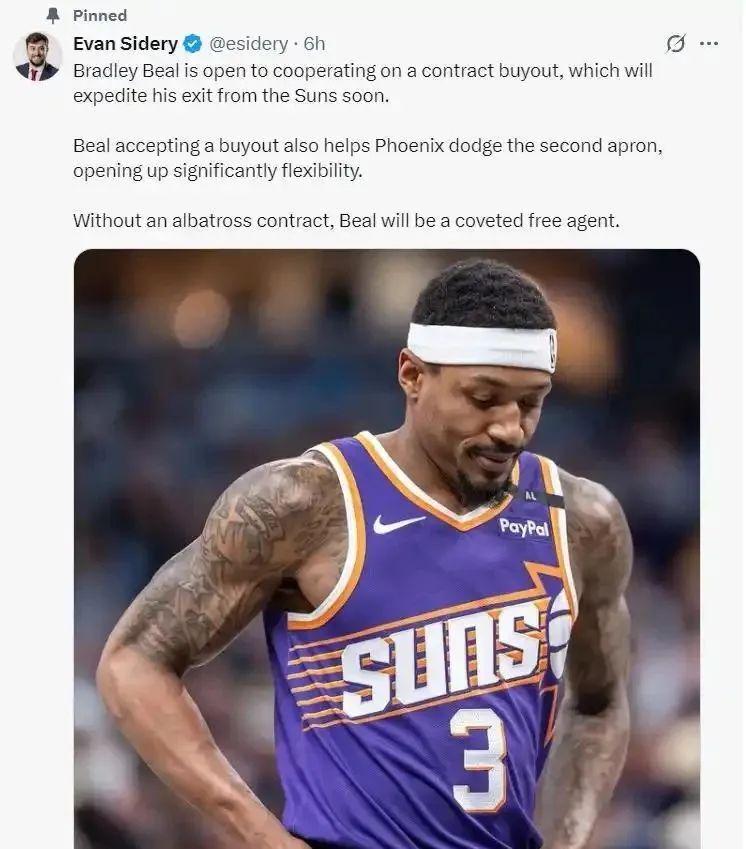 比尔重磅决定!炸了,整个NBA又炸了...